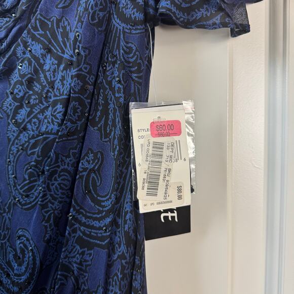 Eva Blue Dress Formal Beaded Y2K Vibes NWT 16 - Picture 7 of 13